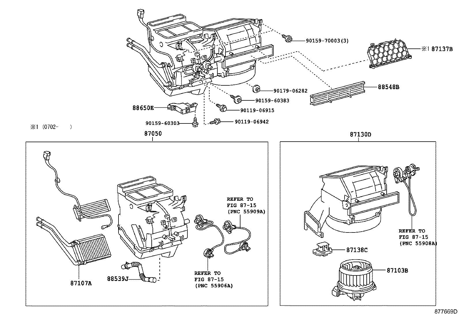 87103-52121 MOTOR SUB-ASSY, BLOWER W/FAN product image