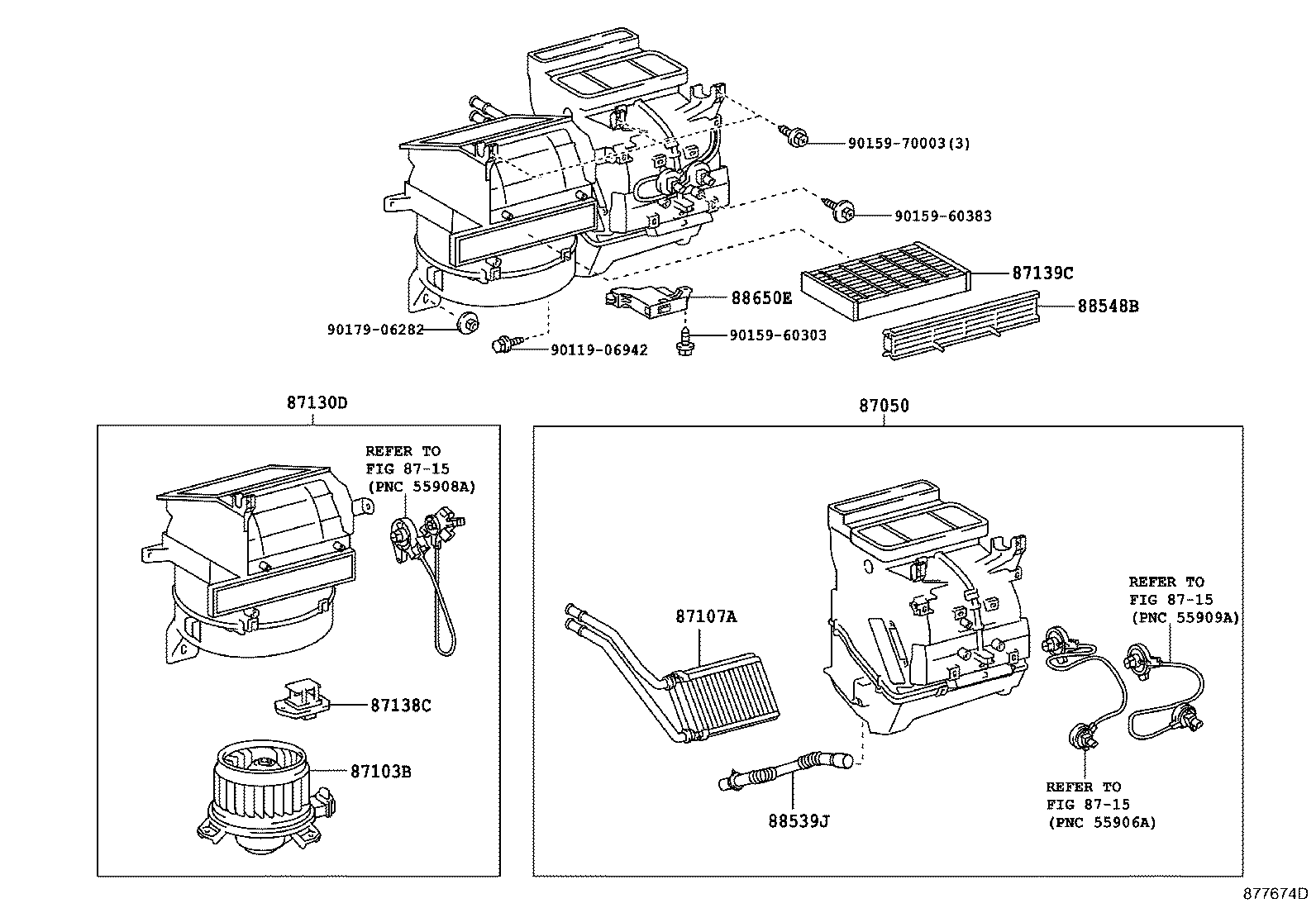 87103-52121 MOTOR SUB-ASSY, BLOWER W/FAN product image