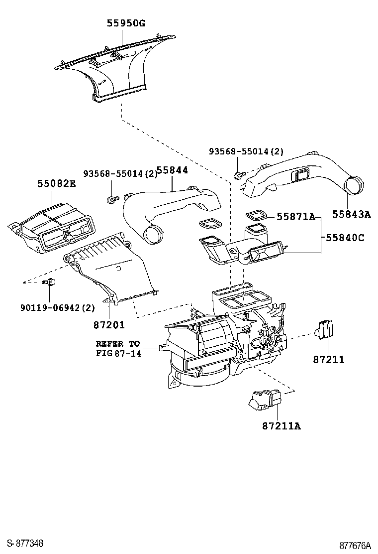 55840-52020 DUCT ASSY, HEATER TO REGISTER, NO.6 product image