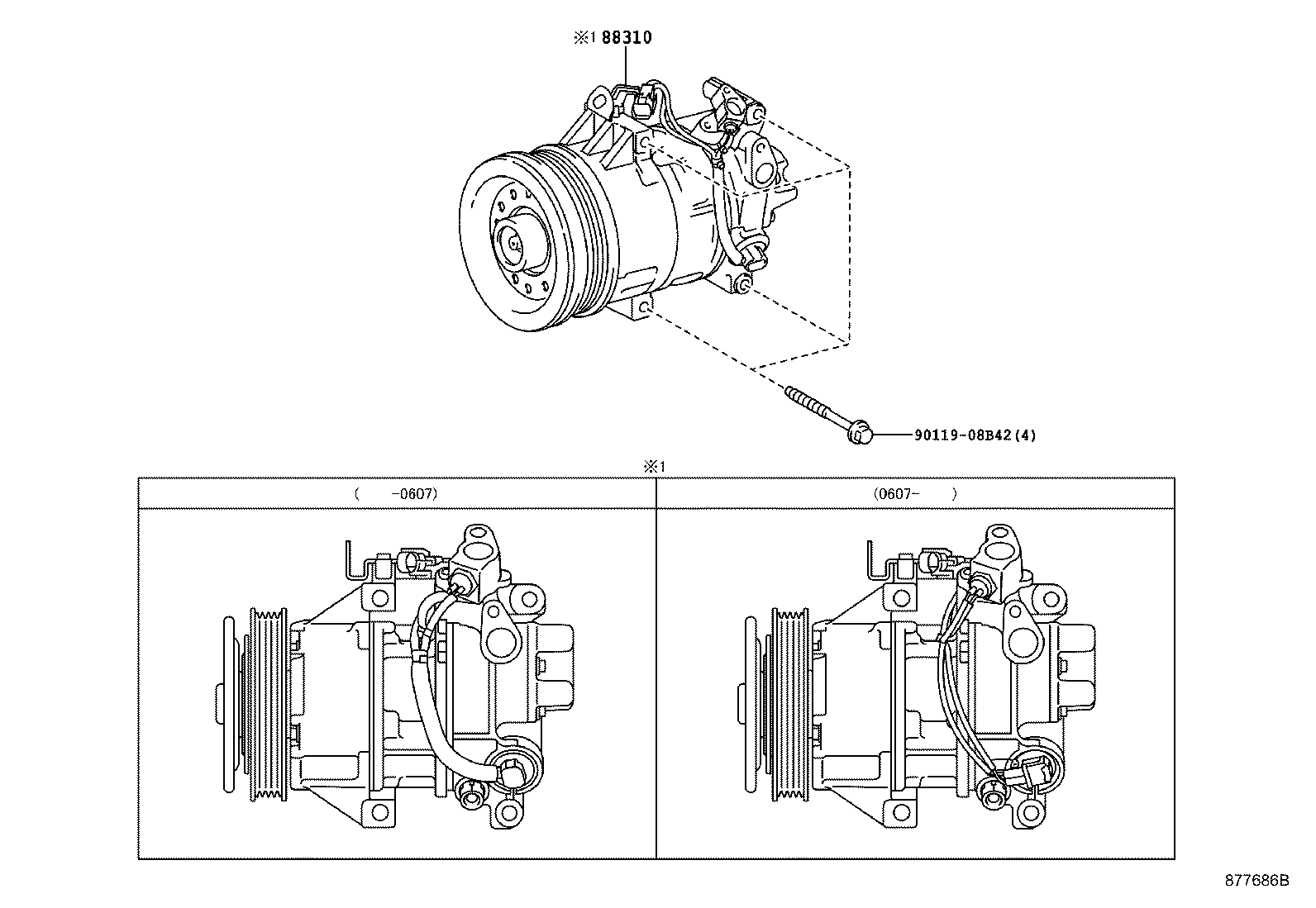 88310-52491 COMPRESSOR ASSY, W/PULLEY product image