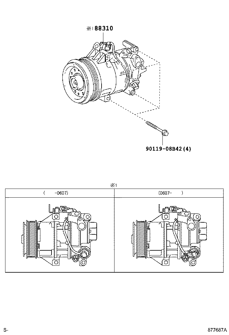 88310-52601 COMPRESSOR ASSY, W/PULLEY product image