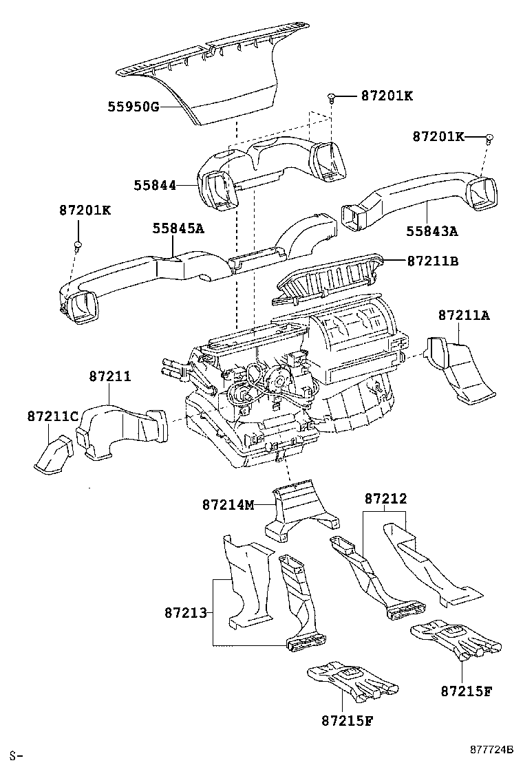 55087-0K010 DUCT, HEATER TO REGISTER, NO.3 product image