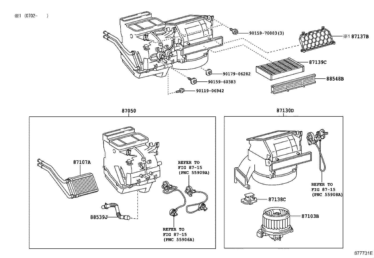 Toyota 88501-52100 EVAPORATOR SUB-ASSY, COOLER, NO.1