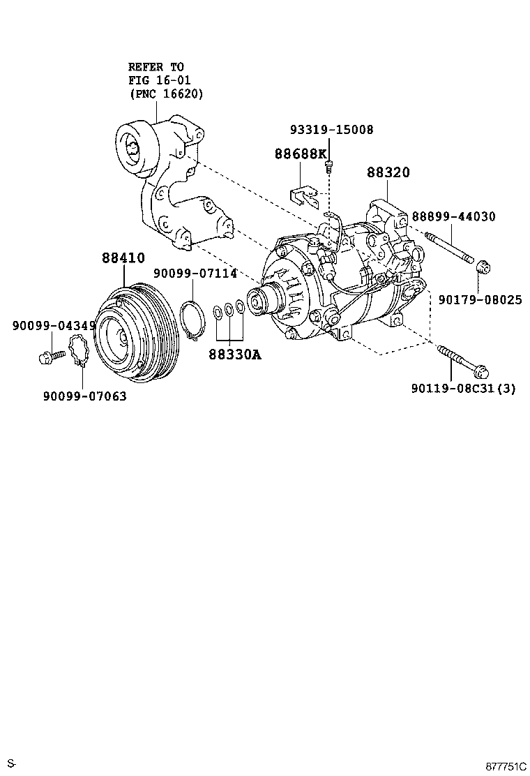 Toyota 88320-3A310 COMPRESSOR ASSY, COOLER