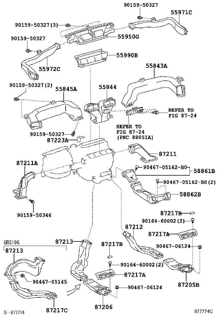 55844-30250 DUCT, HEATER TO REGISTER, NO.2 product image