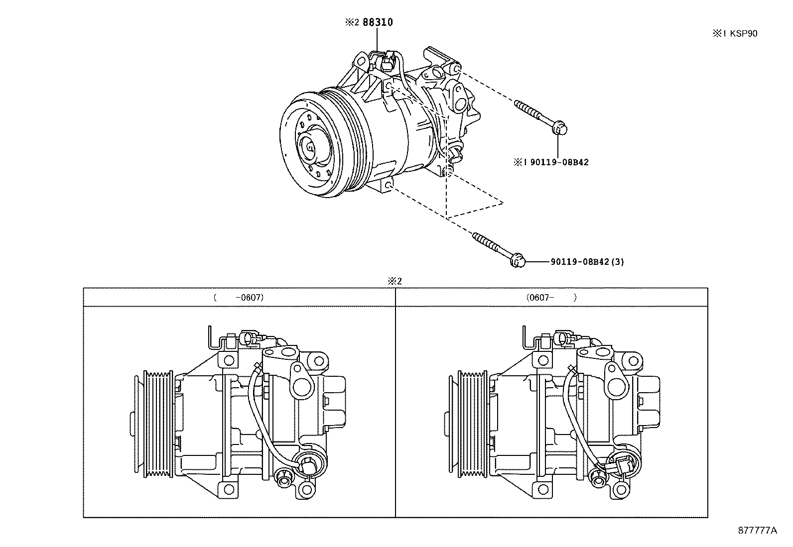 88310-52510 COMPRESSOR ASSY, W/PULLEY product image