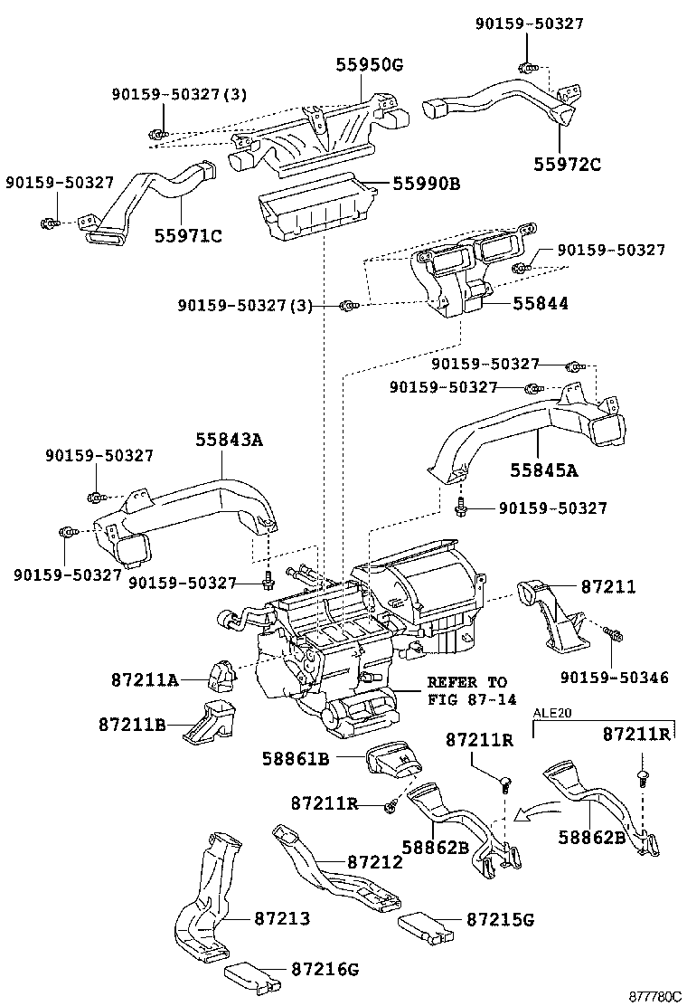 58862-53010 DUCT, CONSOLE BOX, NO.2 product image