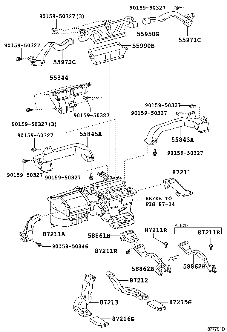 58862-53010 DUCT, CONSOLE BOX, NO.2 product image