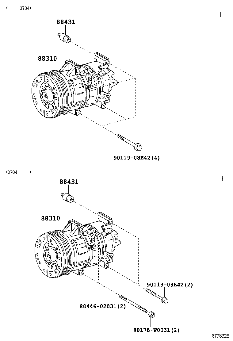 88310-0F021 COMPRESSOR ASSY, W/PULLEY product image