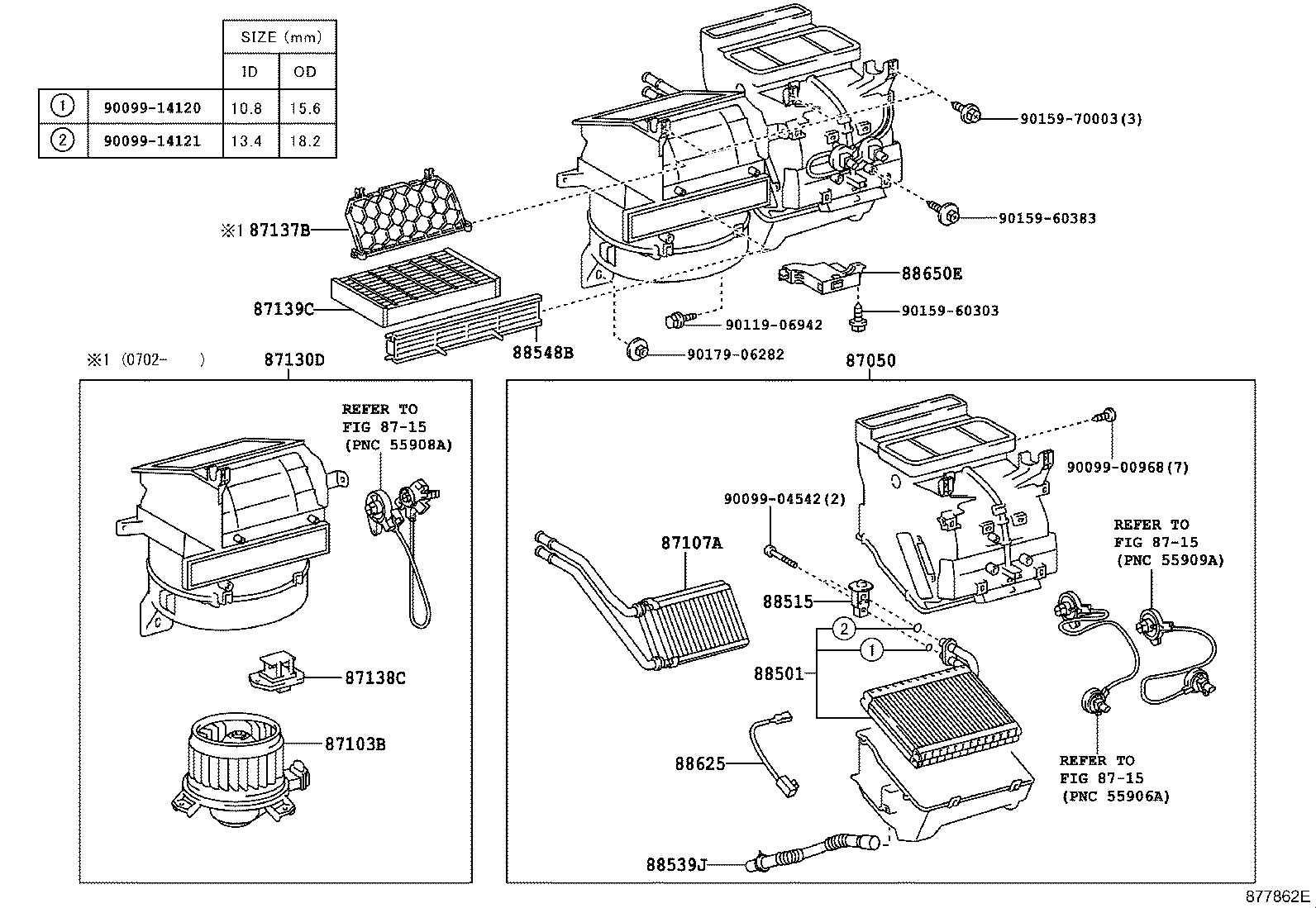 87103-52121 MOTOR SUB-ASSY, BLOWER W/FAN product image