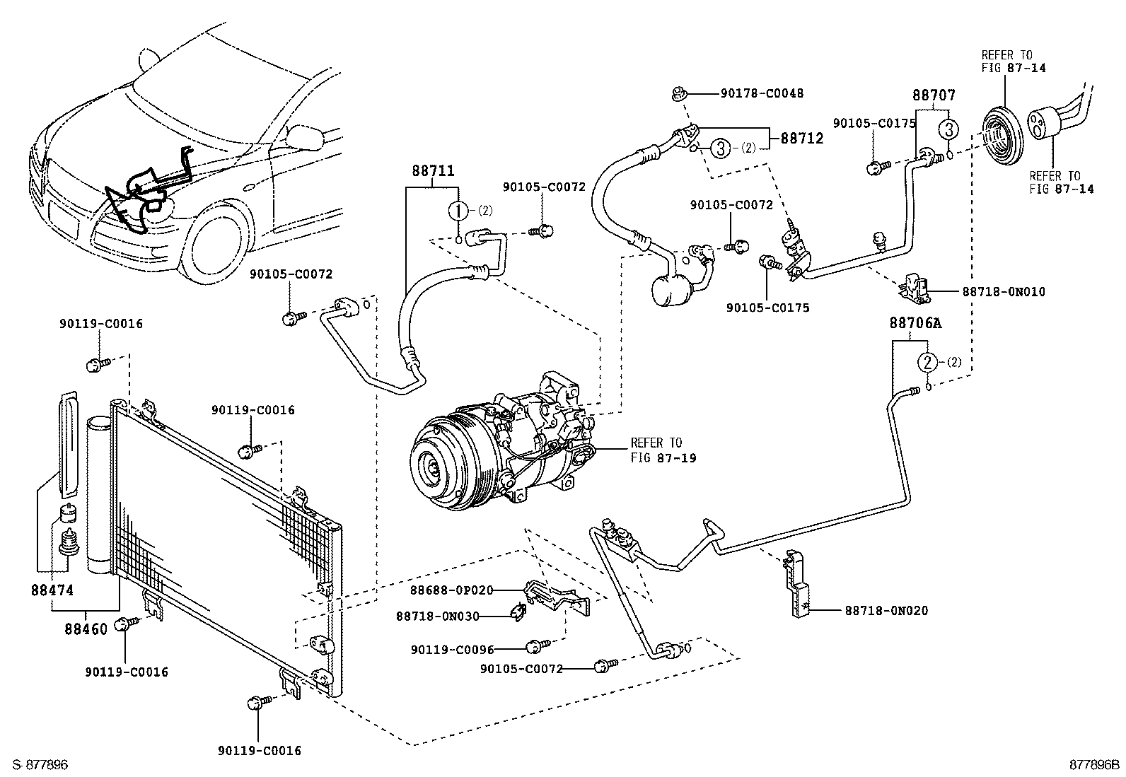 88460-0P020 CONDENSER ASSY, COOLER product image