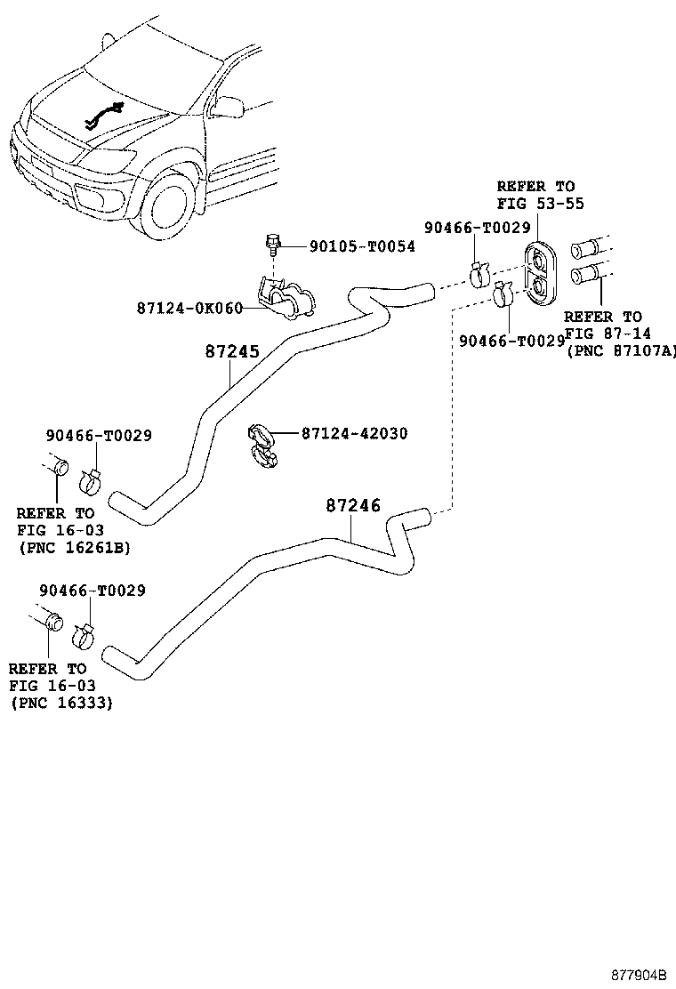 87245-0K620 HOSE, HEATER WATER, OUTLET A product image