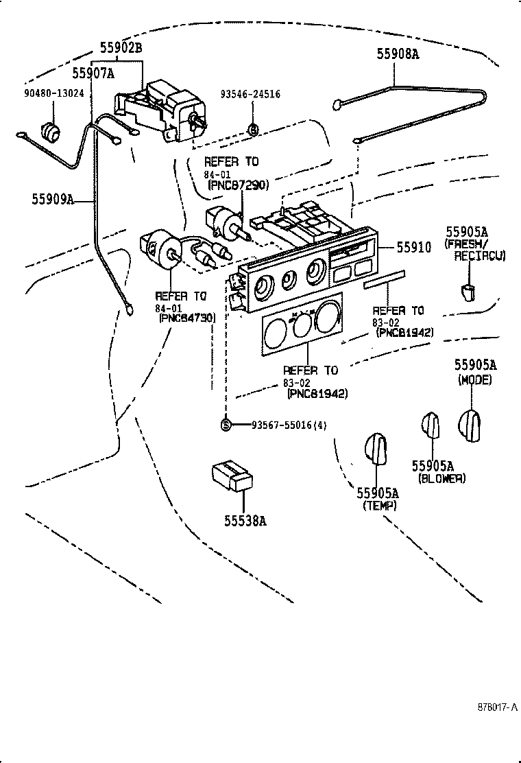 Toyota 55900-06021 CONTROL ASSY, AIR CONDITIONER