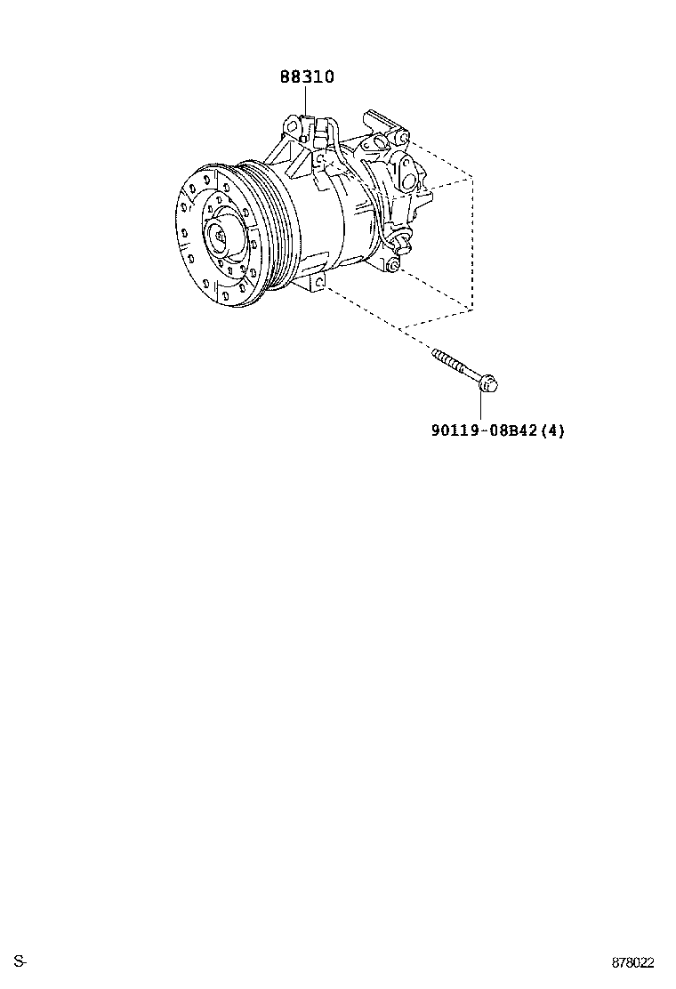 88310-52493 COMPRESSOR ASSY, W/PULLEY product image