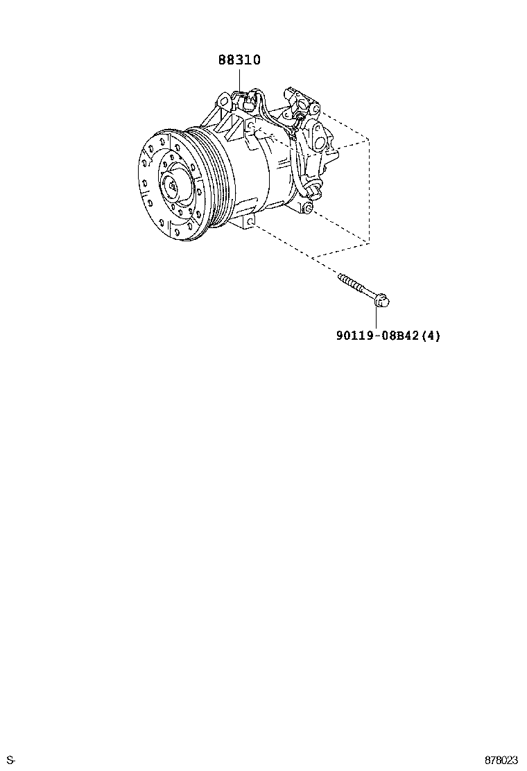 88310-52493 COMPRESSOR ASSY, W/PULLEY product image