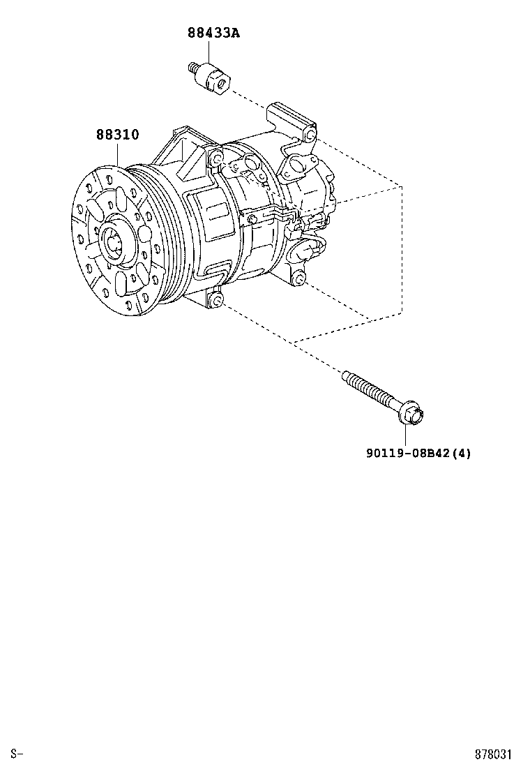 88310-42260 COMPRESSOR ASSY, W/PULLEY product image