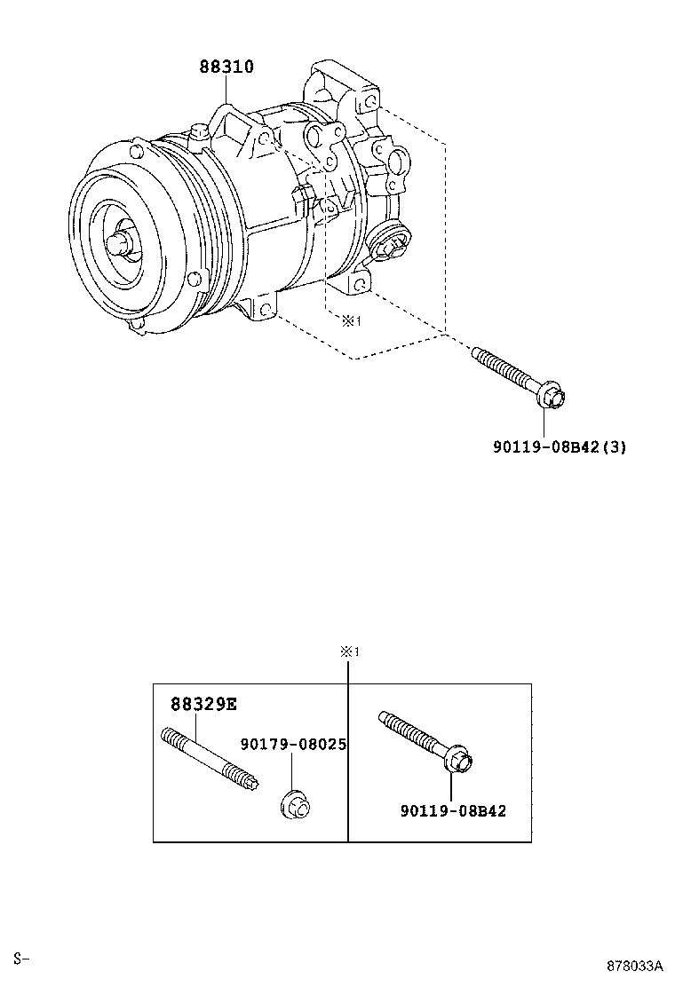 88310-42260 COMPRESSOR ASSY, W/PULLEY product image