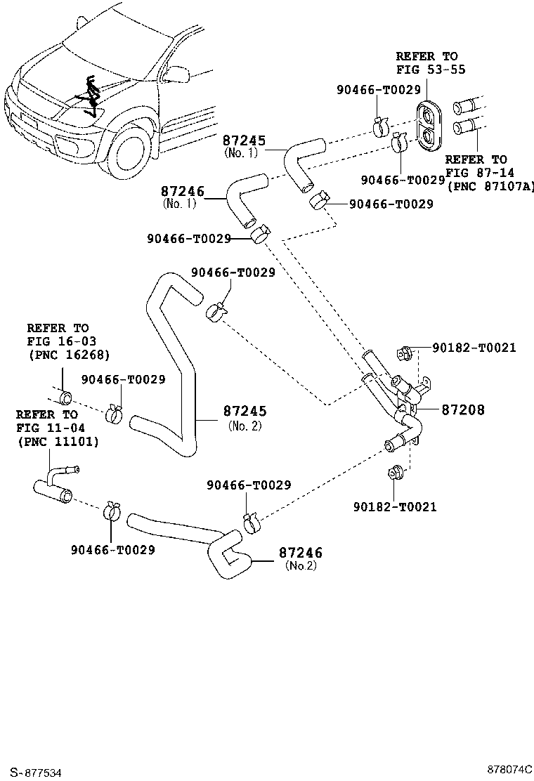 87208-0K110 PIPE SUB-ASSY, HEATER WATER product image