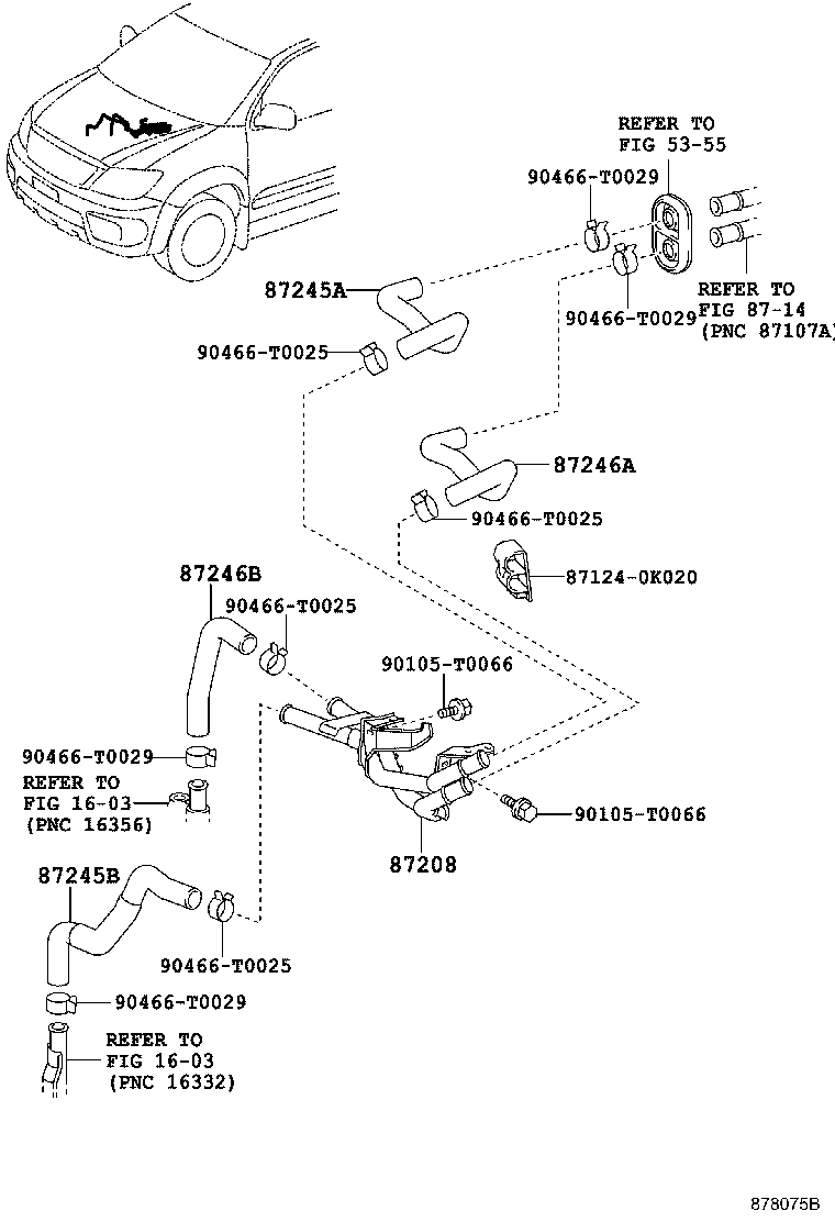87245-0K620 HOSE, HEATER WATER, OUTLET A product image