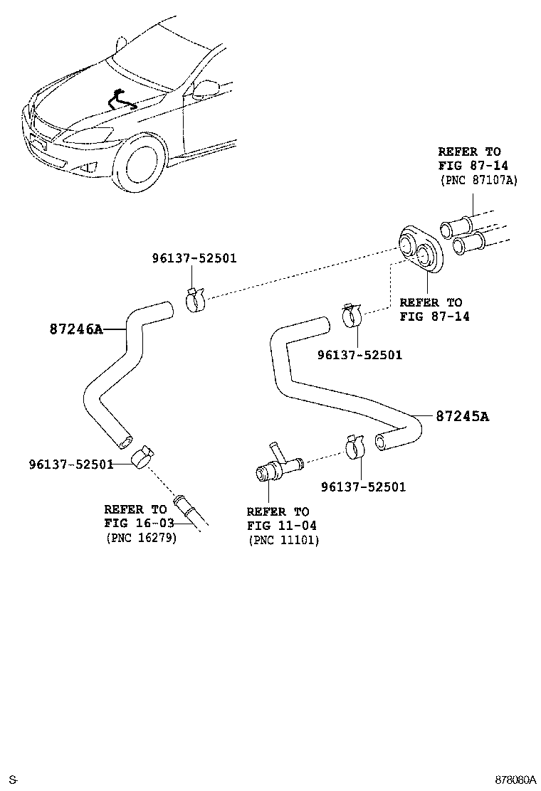 87245-53130 HOSE, HEATER WATER, OUTLET A product image