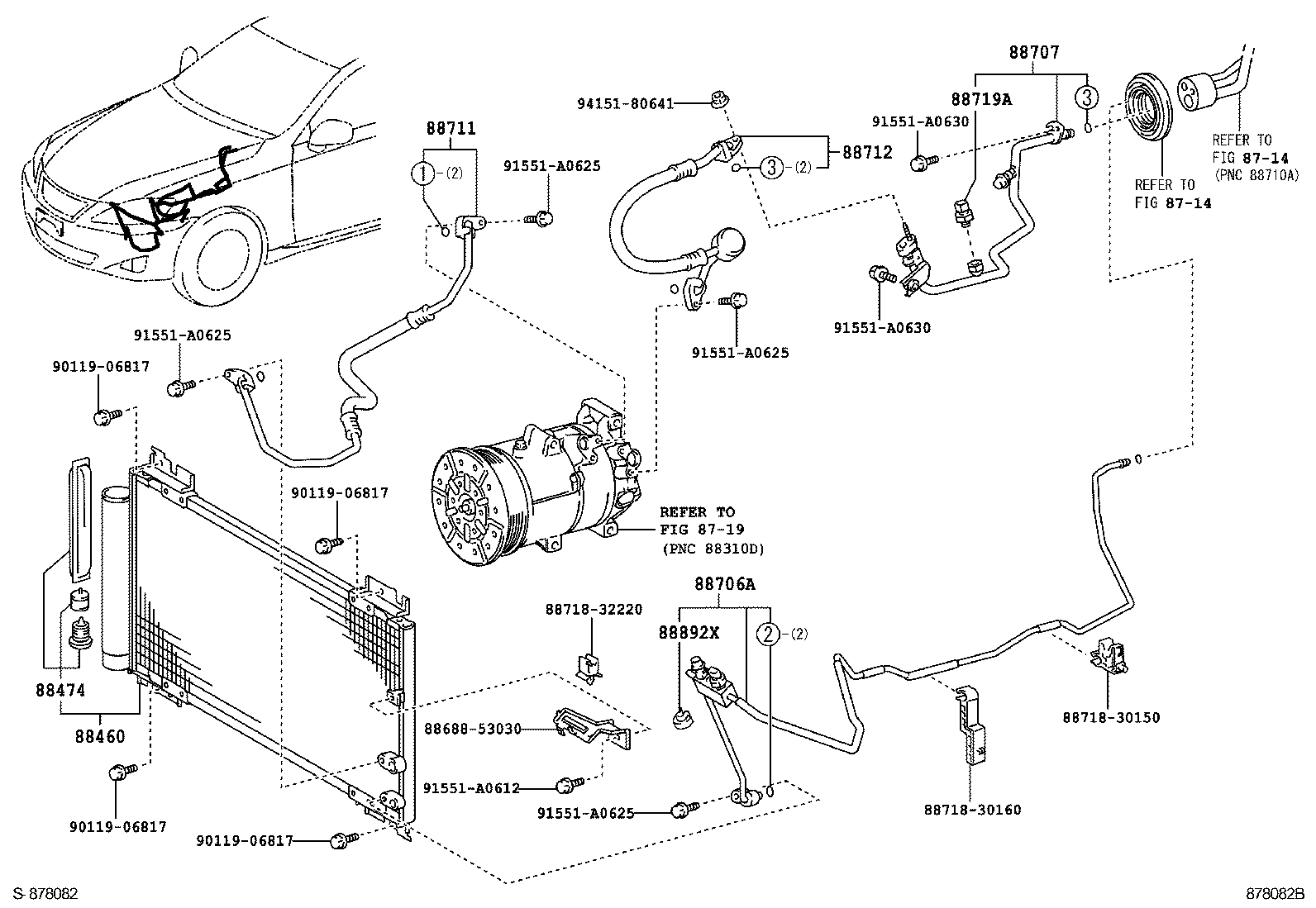 88712-53170 HOSE, COOLER REFRIGERANT SUCTION, NO.1 product image