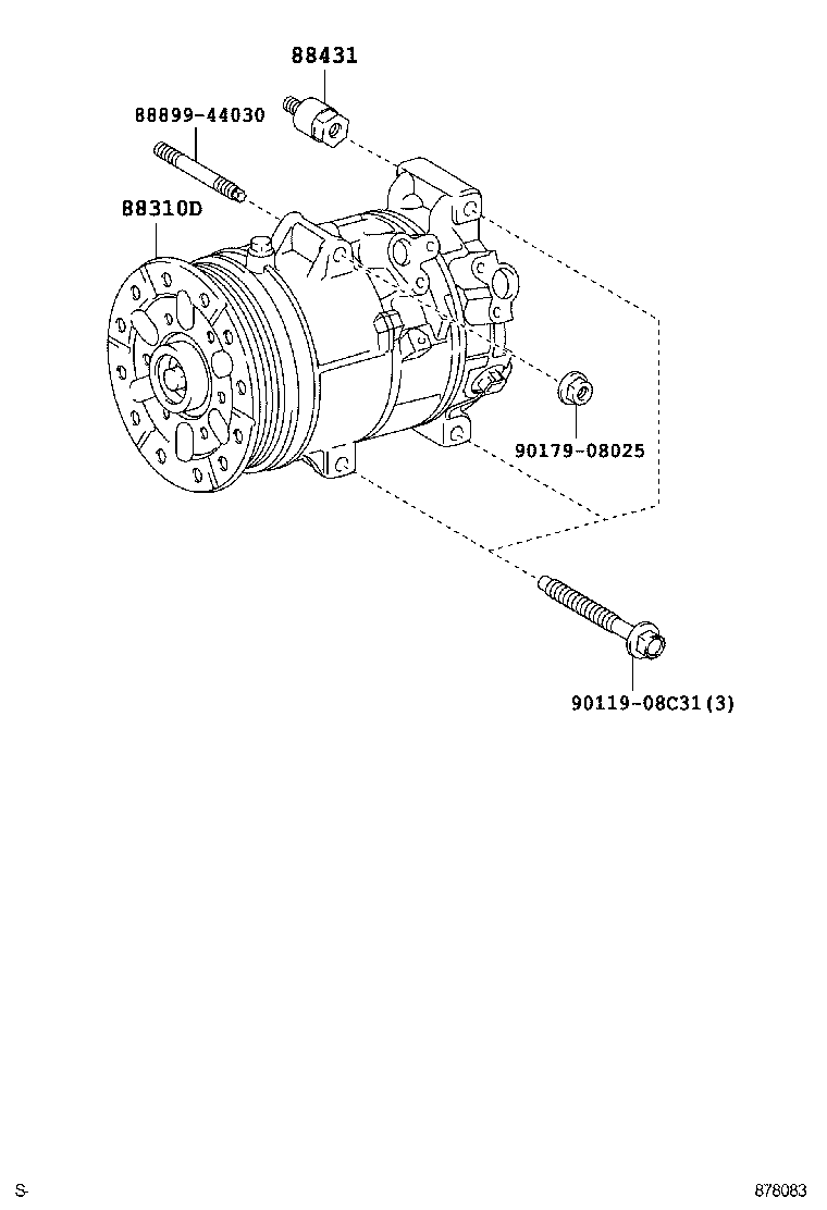 88688-33460 BRACKET, COOLER COMPRESSOR product image