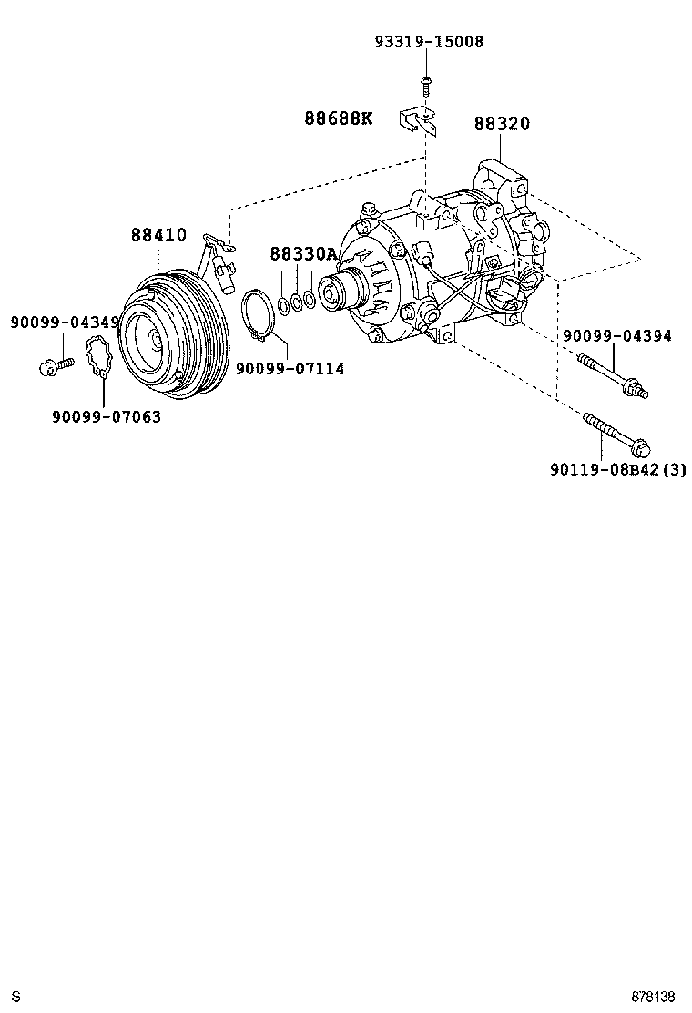 88688-48250 BRACKET, COOLER COMPRESSOR product image