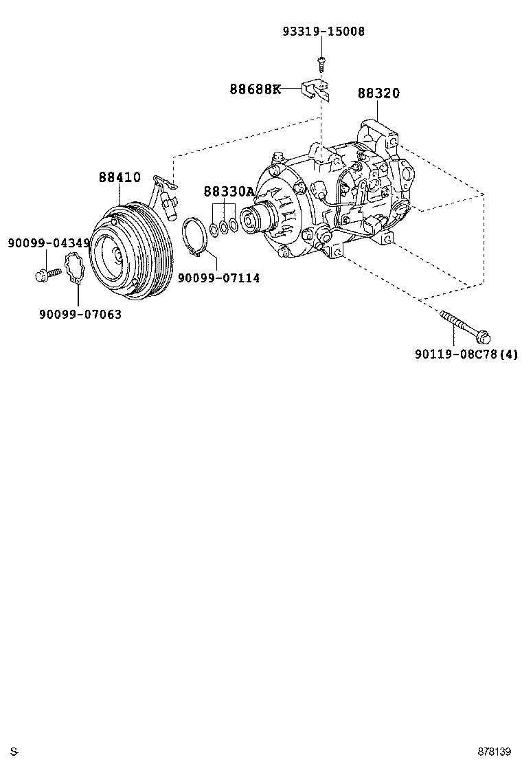 88688-48250 BRACKET, COOLER COMPRESSOR product image