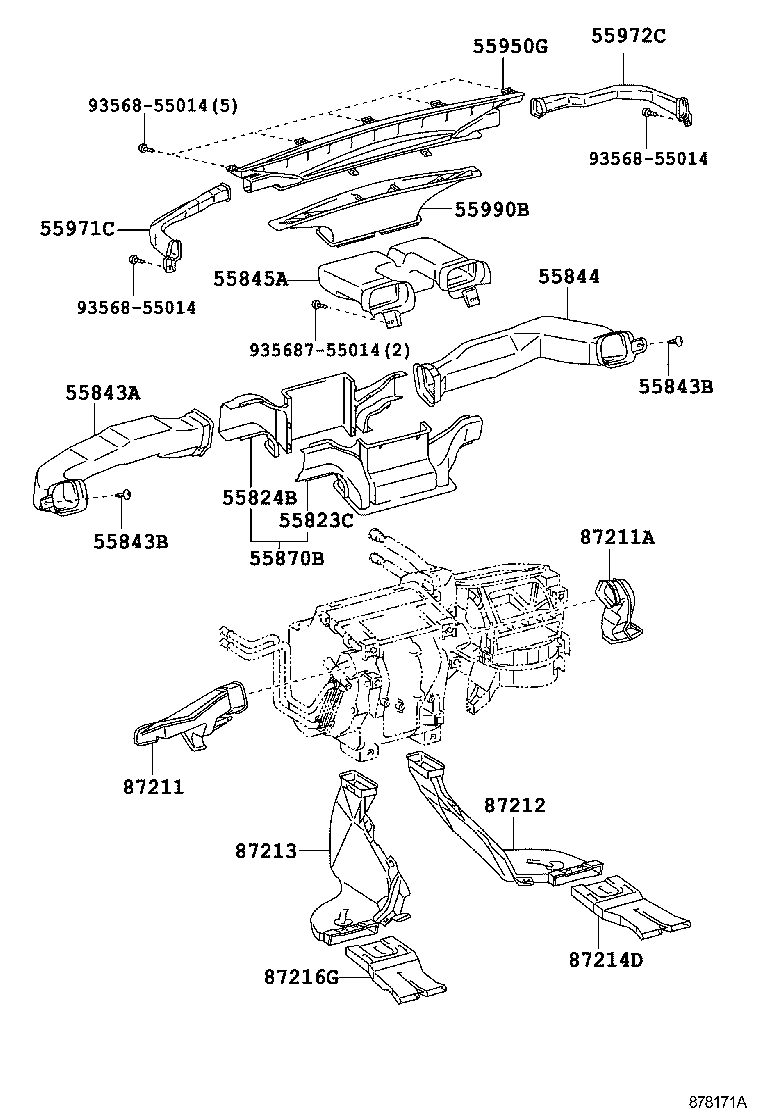 55844-35100 DUCT, HEATER TO REGISTER, NO.2 product image