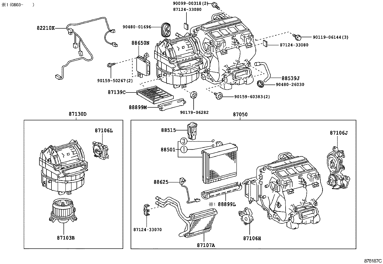 87103-33100 MOTOR SUB-ASSY, BLOWER W/FAN product image