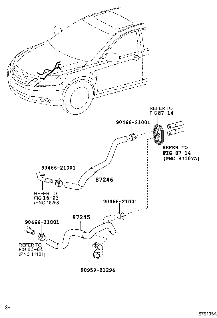 Toyota 87245-33600 HOSE, HEATER WATER, OUTLET A