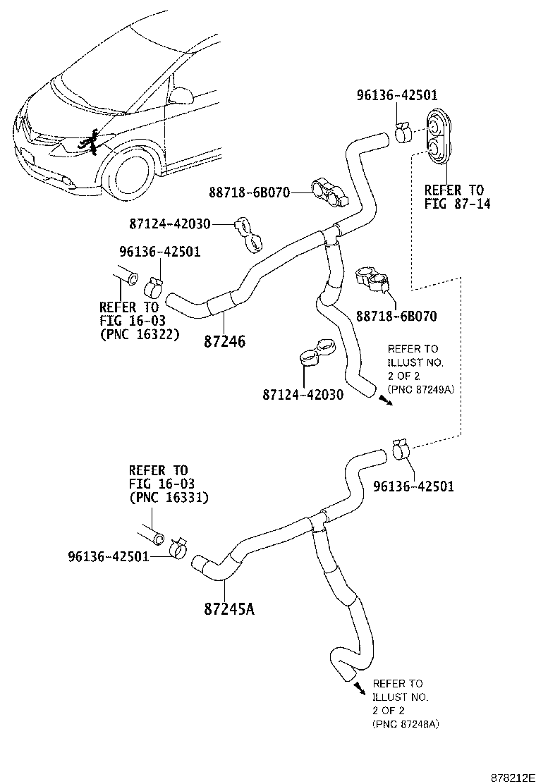 87245-28C60 HOSE, HEATER WATER, OUTLET product image