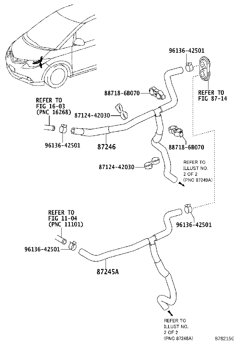 87245-28B40 HOSE, HEATER WATER, INLET A product image
