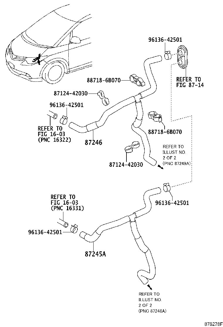 87245-28B40 HOSE, HEATER WATER, INLET A product image