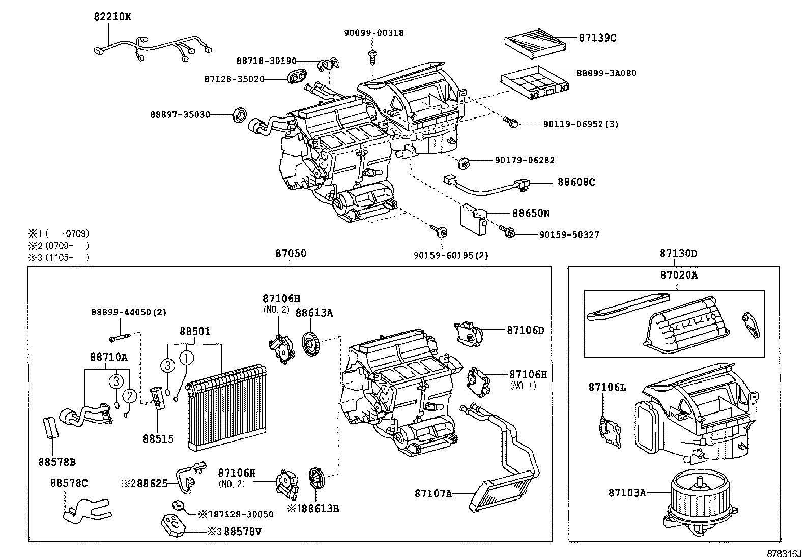 Toyota 88501-3A100 EVAPORATOR SUB-ASSY, COOLER, NO.1