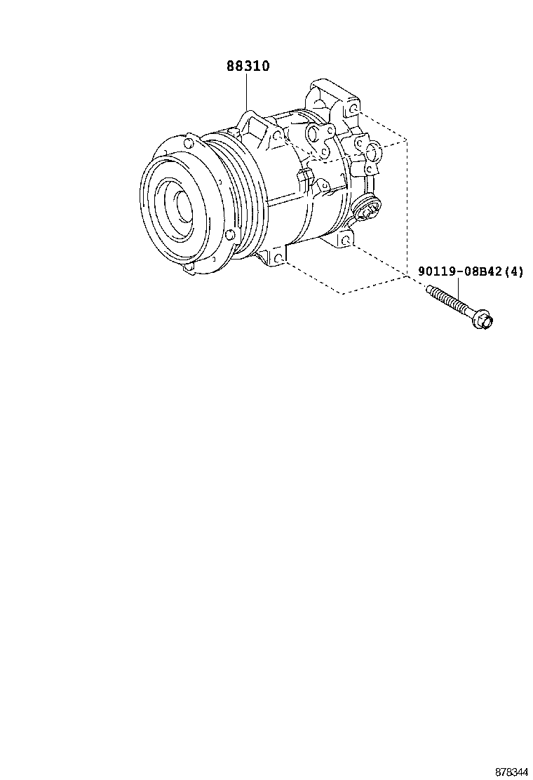 Toyota 88310-06390 COMPRESSOR ASSY, W/PULLEY