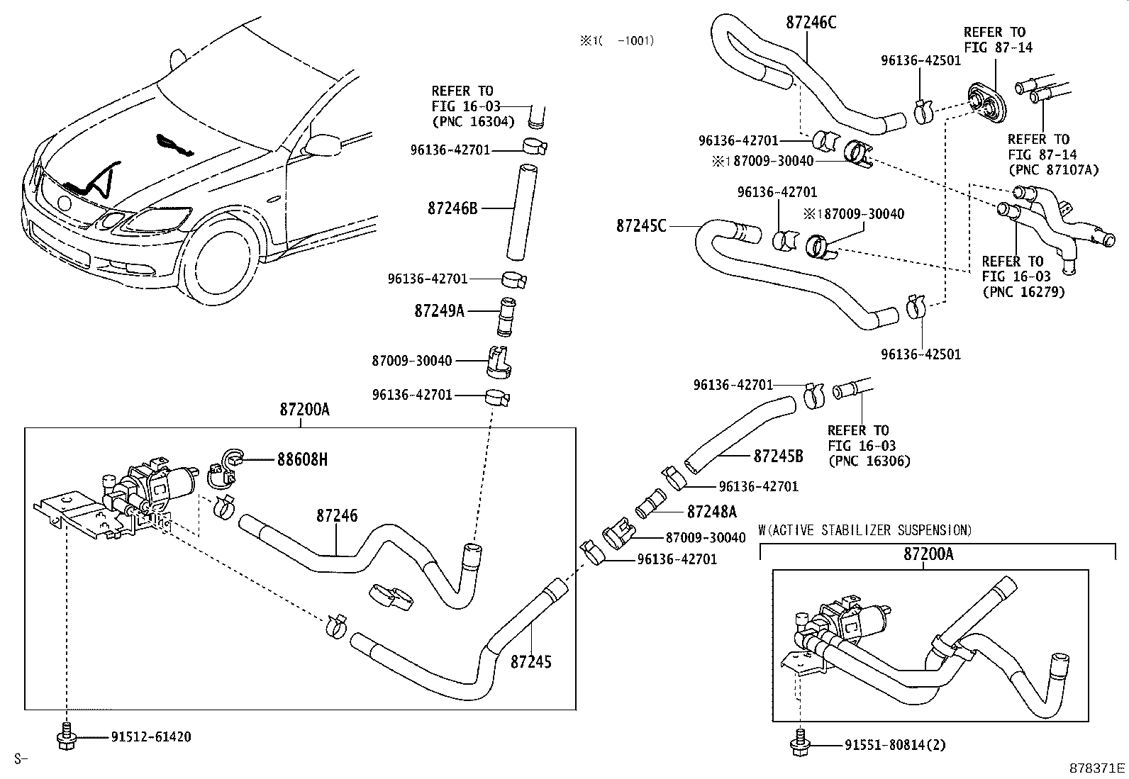 Toyota 87245-30B40 HOSE, HEATER WATER ,INLET C