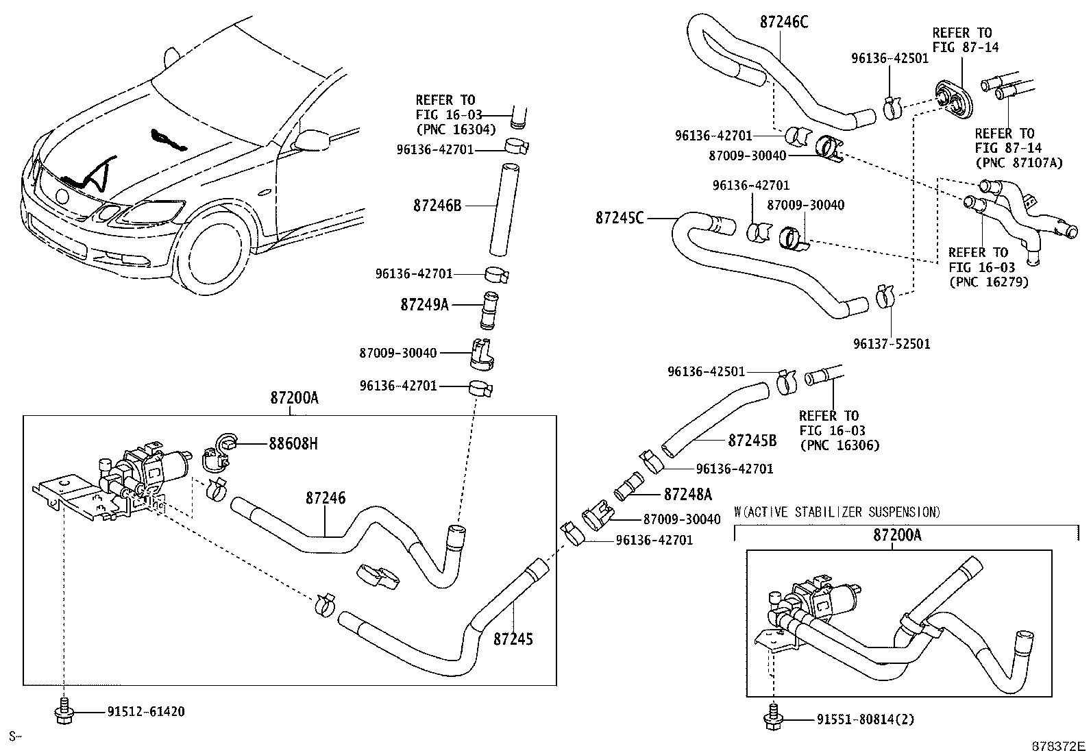 87245-30B90 HOSE, HEATER WATER, OUTLET B product image