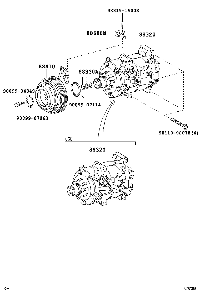 88320-33220 COMPRESSOR ASSY, COOLER product image
