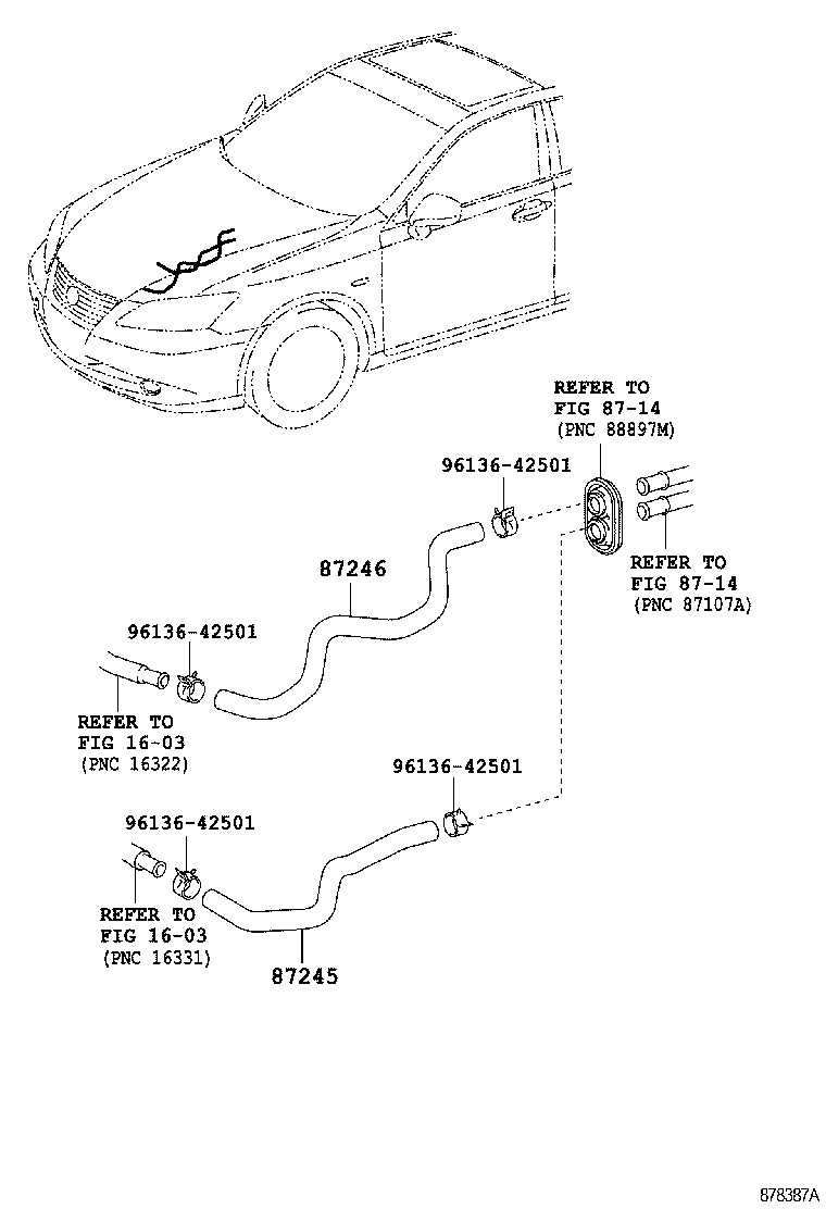 Toyota 87245-33490 HOSE, HEATER WATER, OUTLET
