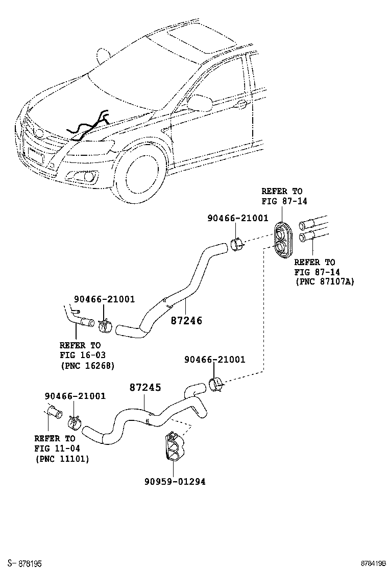 87245-06540 HOSE, HEATER WATER, INLET product image