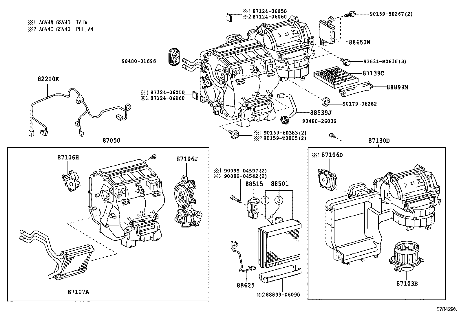 87103-06110 MOTOR SUB-ASSY, BLOWER W/FAN product image