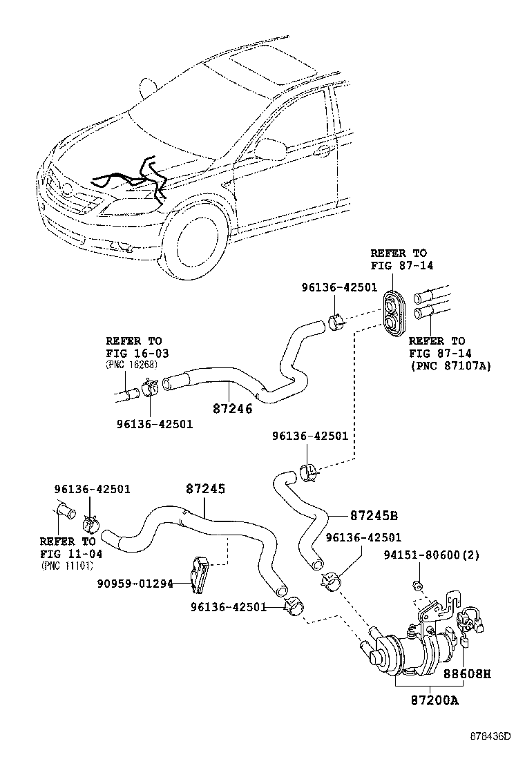 Toyota 87245-33570 HOSE, HEATER WATER, INLET B