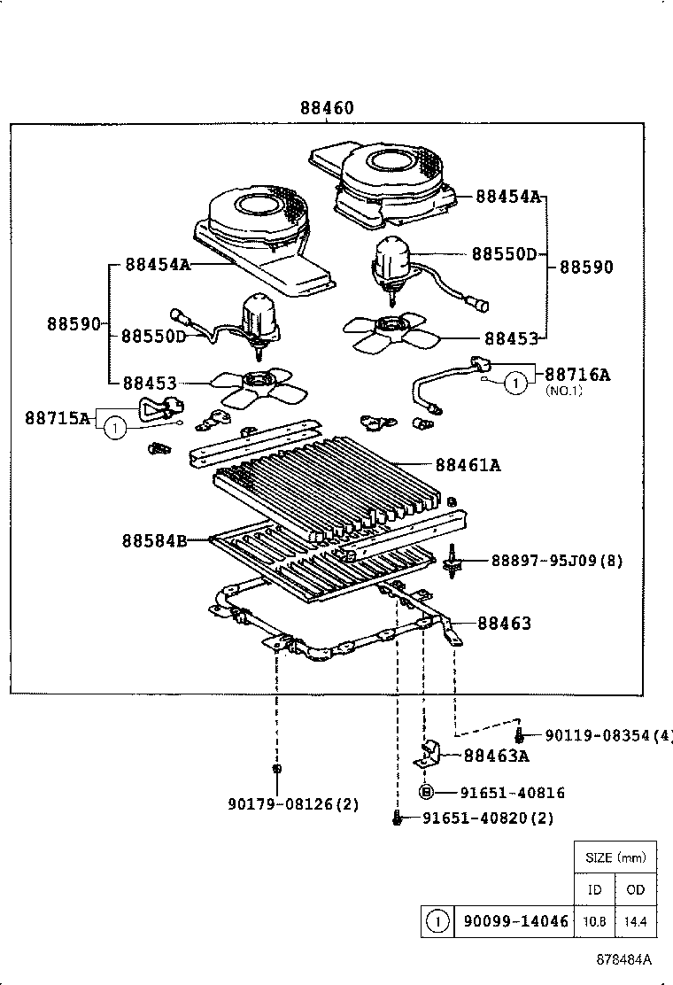 88461-26010 CORE, COOLER CONDENSER product image
