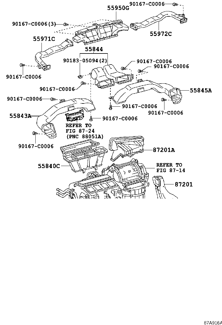 55844-06100 DUCT, HEATER TO REGISTER, NO.2 product image