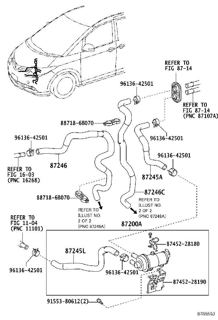 87209-28B41 HOSE, HEATER WATER, INLET A product image
