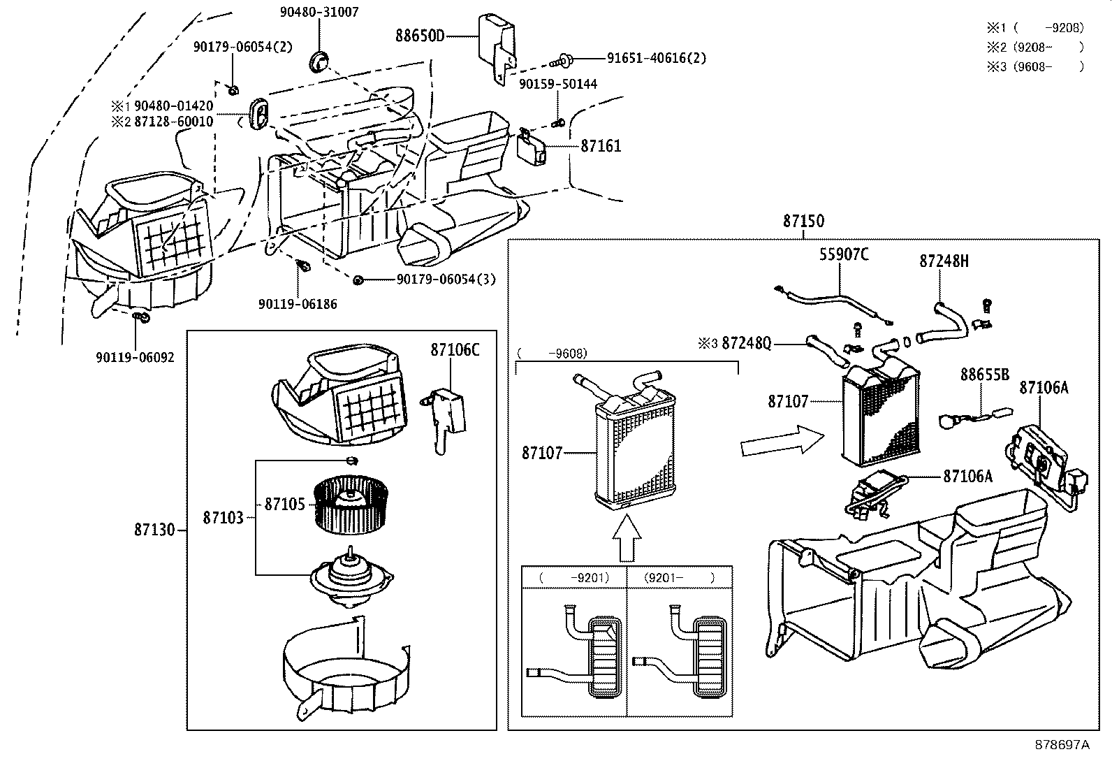 87150-60140 RADIATOR ASSY, HEATER product image