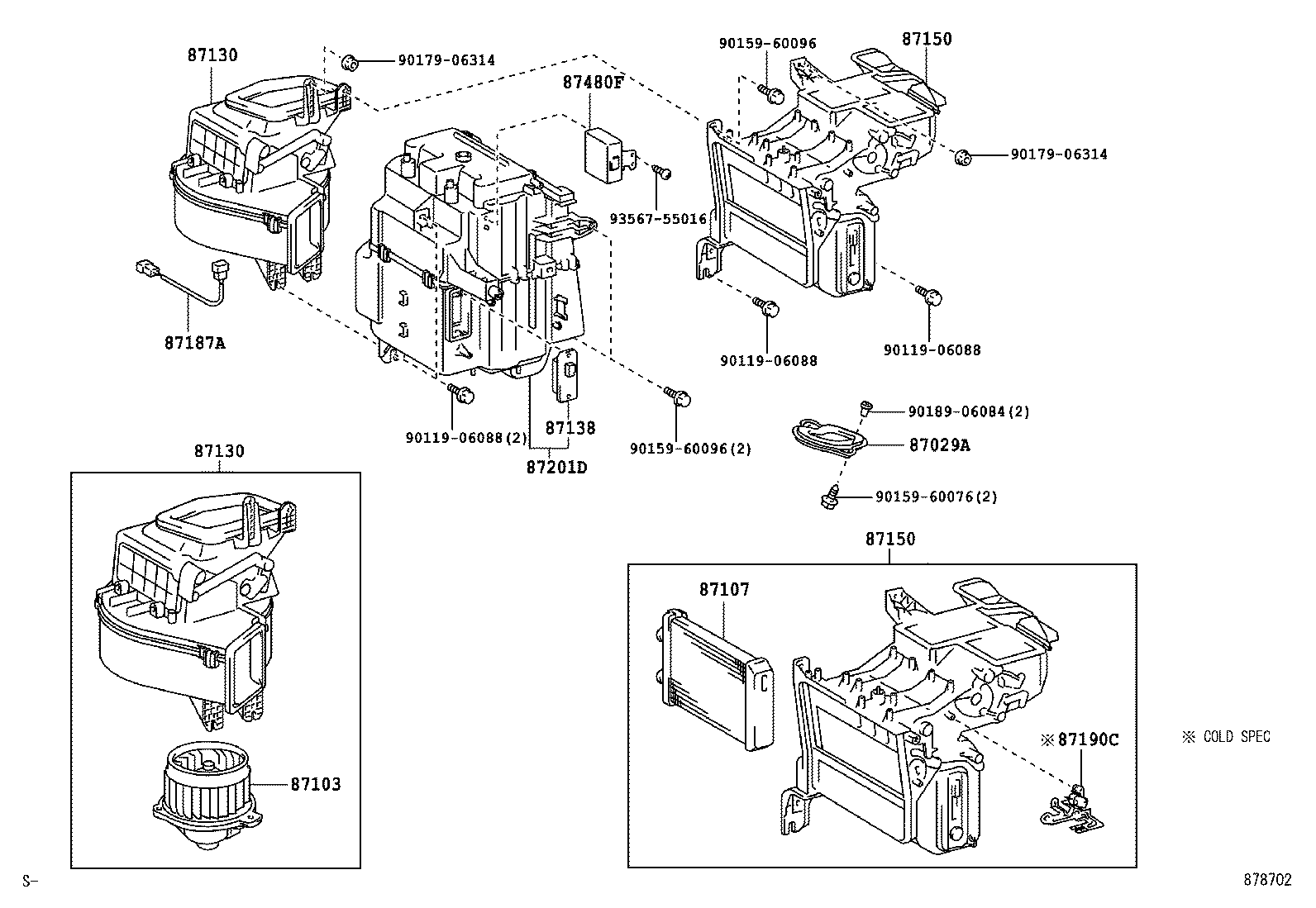 87103-26040 MOTOR SUB-ASSY, HEATER BLOWER, W/FAN product image