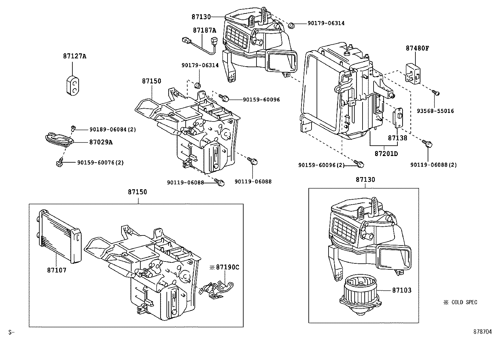 87103-26040 MOTOR SUB-ASSY, HEATER BLOWER, W/FAN product image