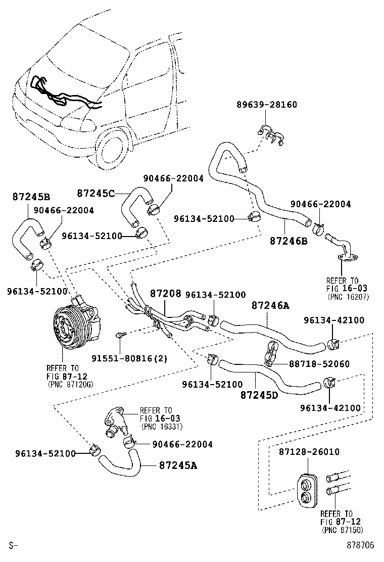87245-26740 HOSE, HEATER WATER, OUTLET A product image